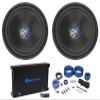 Rockville W15K5S4 Bundle: (2) 15-in 2000-Watt Peak/500-Watt RMS Subwoofers, dB14 4000-Watt Peak/1000-Watt RMS Mono Amplifier, RWK41 4-Gauge Amp Wiring Kit, 4-Items view 1