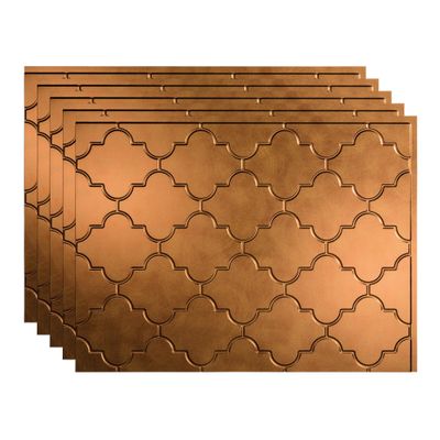 Fasade 18in x 24in Monaco Antique Bronze Backsplash Panel 5pk