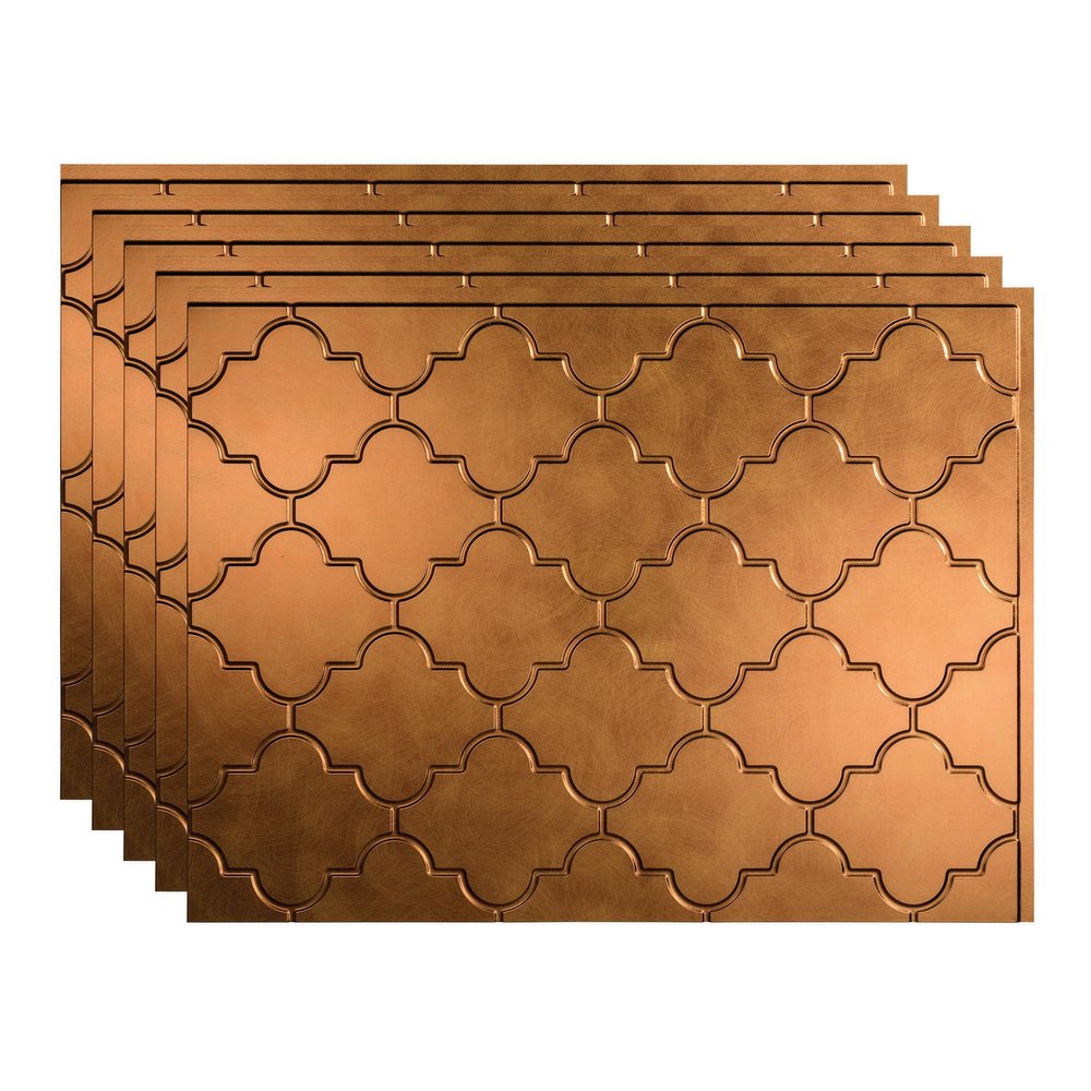 Fasade 18in x 24in Monaco Antique Bronze Backsplash Panel 5pk