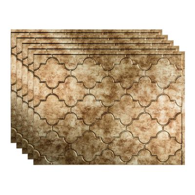 Fasade 18in x 24in Monaco Bermuda Bronze Backsplash Panel 5pk