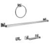 Designers Impressions Eclipse Series 4 Piece Satin Nickel Bathroom Hardware Set: MBA6200-4 view 1