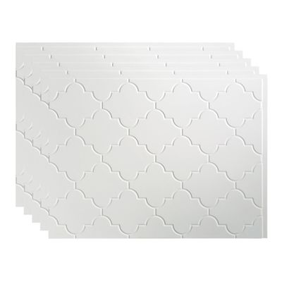 Fasade 18in x 24in Monaco Matte White Backsplash Panel 5pk