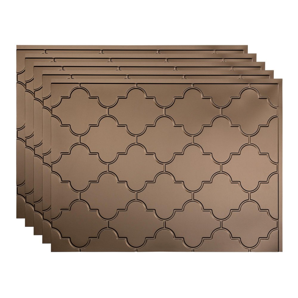 Fasade 18in x 24in Monaco Argent Bronze Backsplash Panel 5pk