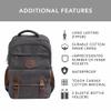 Ama Dablam Premium Original Canvas Backpack | Durable Zippers | Strong Stitching | College Travel | 17Laptop | 35L [Charcoal Black] view 2