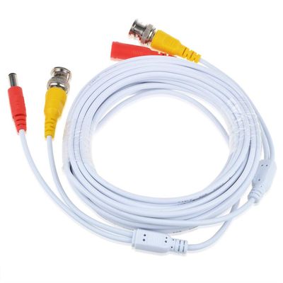 PKPOWER 25ft White BNC Video Power Siamese Cable for Analog AHD CVI CCTV Camera DVR Kit