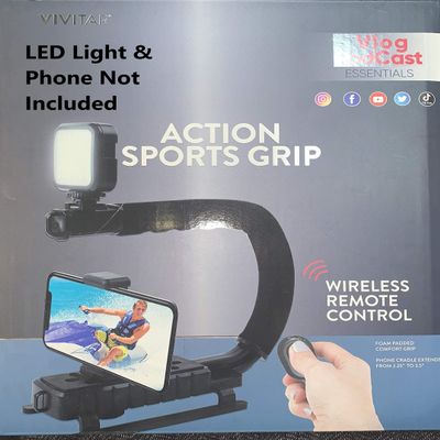 Vivitar DSLR Action Sports Grip Video Stabilizer W/Universal Phone Clamp 3.5"