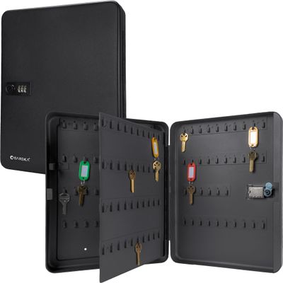 Barska Wall Mount Key Cabinet with Combination Code  Steel Locking Key Organizer Box for Home, Office, Business, Rental Property, and Commercial Use