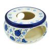 Polmedia Polish Pottery Heater - Flowing Blues Pattern Handmade in Boleslawiec Poland by Ceramika Artystyczna + Certificate of Authenticity view 3