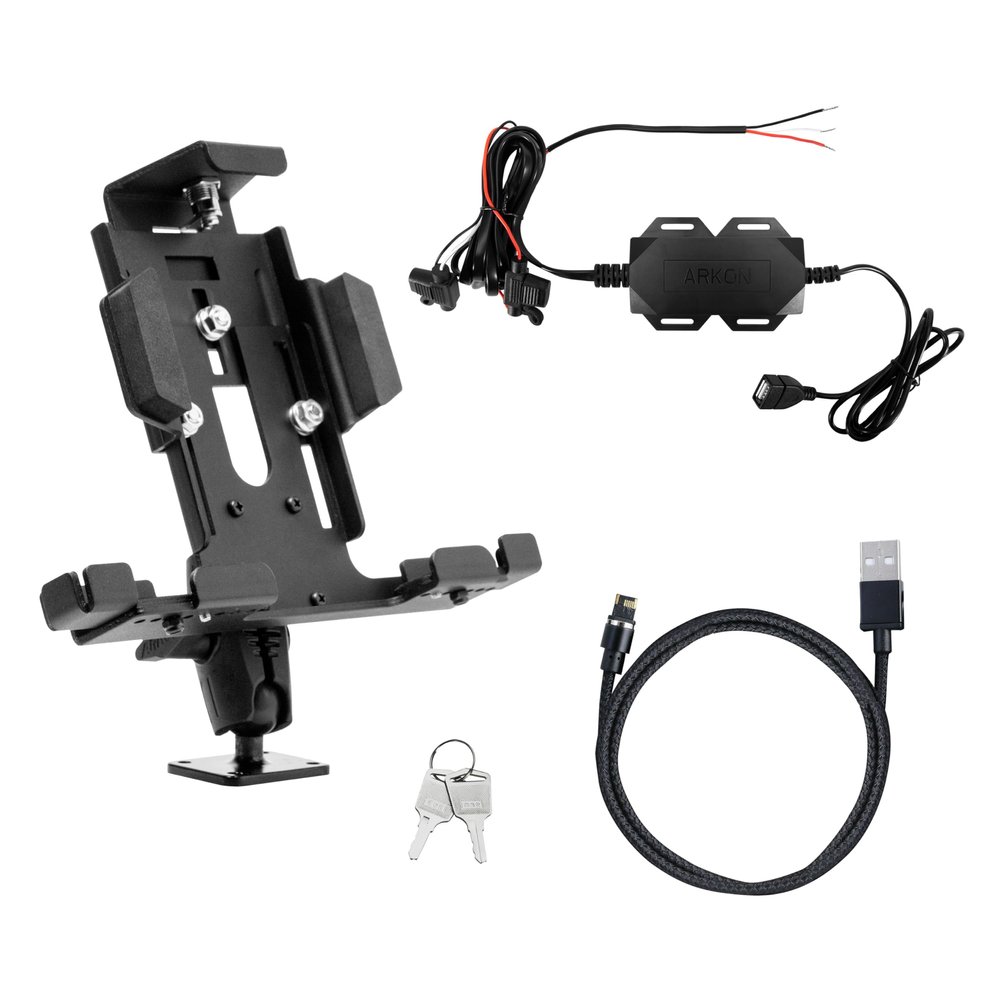 ARKON Locking Tablet Mount with Magnetic Charge Cable for Fleet and Enterprise Retail Black