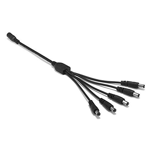 Davitu Electrical Equipments Supplies - 250pcs CCTV Camera 5.5 x 2.1mm DC 5V 12V Splitter Power Cable 1 To 2 Way Jack Connectors Copper Wires For LED Strip Battery Case - (Color: black 1 to 5)