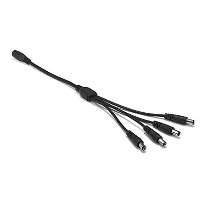 Davitu Electrical Equipments Supplies - 250pcs CCTV Camera 5.5 x 2.1mm DC 5V 12V Splitter Power Cable 1 To 2 Way Jack Connectors Copper Wires For LED Strip Battery Case - (Color: black 1 to 4)