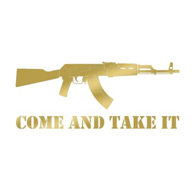 Milk Mug Designs AK Come and Take It 12 inch Gold Vinyl Decal