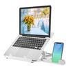 Adjustable Laptop Stand, Laptop Computer Holder with Integrated Phone Holder, Multi-Angle and Height Foldable Laptop Mount with Portable Handle, Compatible for 9 to 15.6 Laptops (White) view 1