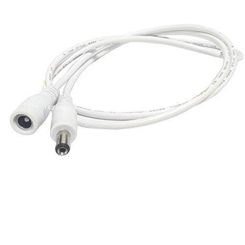 Davitu Electrical Equipments Supplies - 100pcs 1m 12V DC Power Cord 5.5 * 2.1mm Male Female Power Adapter Extension Cable CCTV Camera Extend Wire white black - (Color: 100pcs White 1m)
