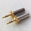Davitu Electrical Equipments Supplies - 4pcs Special lockable shiny gold-plated 3.5 3.5 stereo plug assembly threaded locking front head assembly - (Color: black) view 1