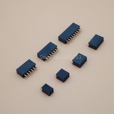 Davitu Electrical Equipments Supplies - 100Pcs 2.54mm 2x2/3/4/5/6/8/10/13/15/20/40 Pin Stright Female Double Row Pin Header Strip PCB Connector - (Color: 2x4P)