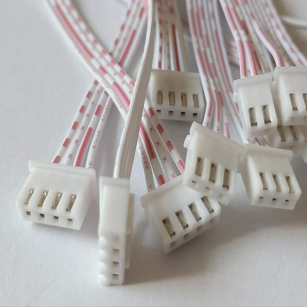 Davitu Electrical Equipments Supplies - XH2.54 2.54mm 2P 3P 4P 5P 6P 7P 8P 9P 10P 11P 12P 20P single-end plug Red white flat cable connectors with wrie 20CM - (Pins: 4P)
