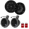 Wet Sounds Recon 6-BG 6.5" Black Grill Marine Speakers with US2-C65U-150 Black Speaker Pod with 1.50" Roll Bar Clamps view 1