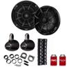Wet Sounds Recon 6-BG 6.5" Black Grill Marine Speakers with Kicker 12KMTES and KMTAP view 1