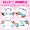 FosPower Kids Headphones with LED Cat Ears (85dB Safe Volume Limit), 3.5mm Soft On-Ear Wired Headphones with Tangle-Free Laced Cables for iPad/Tablet/School/Travel - Teal/Light Purple view 3