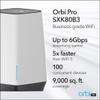 NETGEAR Orbi Pro WiFi 6 Tri-Band Mesh System for Business or Home (SXK80B3) - Router with 2 Satellite Extenders | 4 SSIDs, VLAN, QoS | Coverage up to 9,000 sq. ft., 80 Devices | AX6000 (Up to 6Gbps) view 2