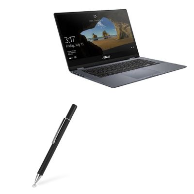 BoxWave Stylus Pen Compatible with ASUS VivoBook Flip 14 TP412FA - FineTouch Capacitive Stylus, Super Precise Stylus Pen - Jet Black