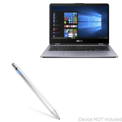BoxWave Stylus Pen Compatible with ASUS VivoBook Flip 14 TP410UF - AccuPoint Active Stylus, Electronic Stylus with Ultra Fine Tip - Metallic Silver