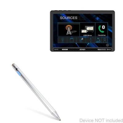 BoxWave Stylus Pen Compatible with Jensen CMM710 - AccuPoint Active Stylus, Electronic Stylus with Ultra Fine Tip - Metallic Silver