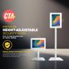 Anti-Theft Height Adjustable Kiosk Floor Stand CTA Secure Lockable Store Kiosk W/Height Adjustable Mechanism | for iPad 7/8/9 iPad Pro 11 Inch Samsung & Microsoft Tablets - White (PAD-PARAFDW) view 2