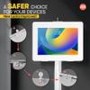 Anti-Theft Height Adjustable Kiosk Floor Stand CTA Secure Lockable Store Kiosk W/Height Adjustable Mechanism | for iPad 7/8/9 iPad Pro 11 Inch Samsung & Microsoft Tablets - White (PAD-PARAFDW) view 3