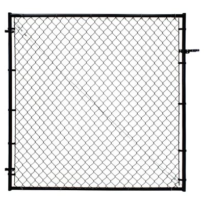Adjust-A-Gate Adjustable Chain Link Square Corner Complete Gate Kit, Fit-Right, Black, 6'H