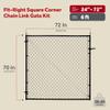 Adjust-A-Gate Adjustable Chain Link Square Corner Complete Gate Kit, Fit-Right, Black, 6'H view 2