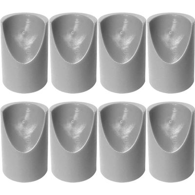 Gluposti Folding Chair V-Tip Stabilizer Caps, 7/8 Inch, Gray, 8 Pack
