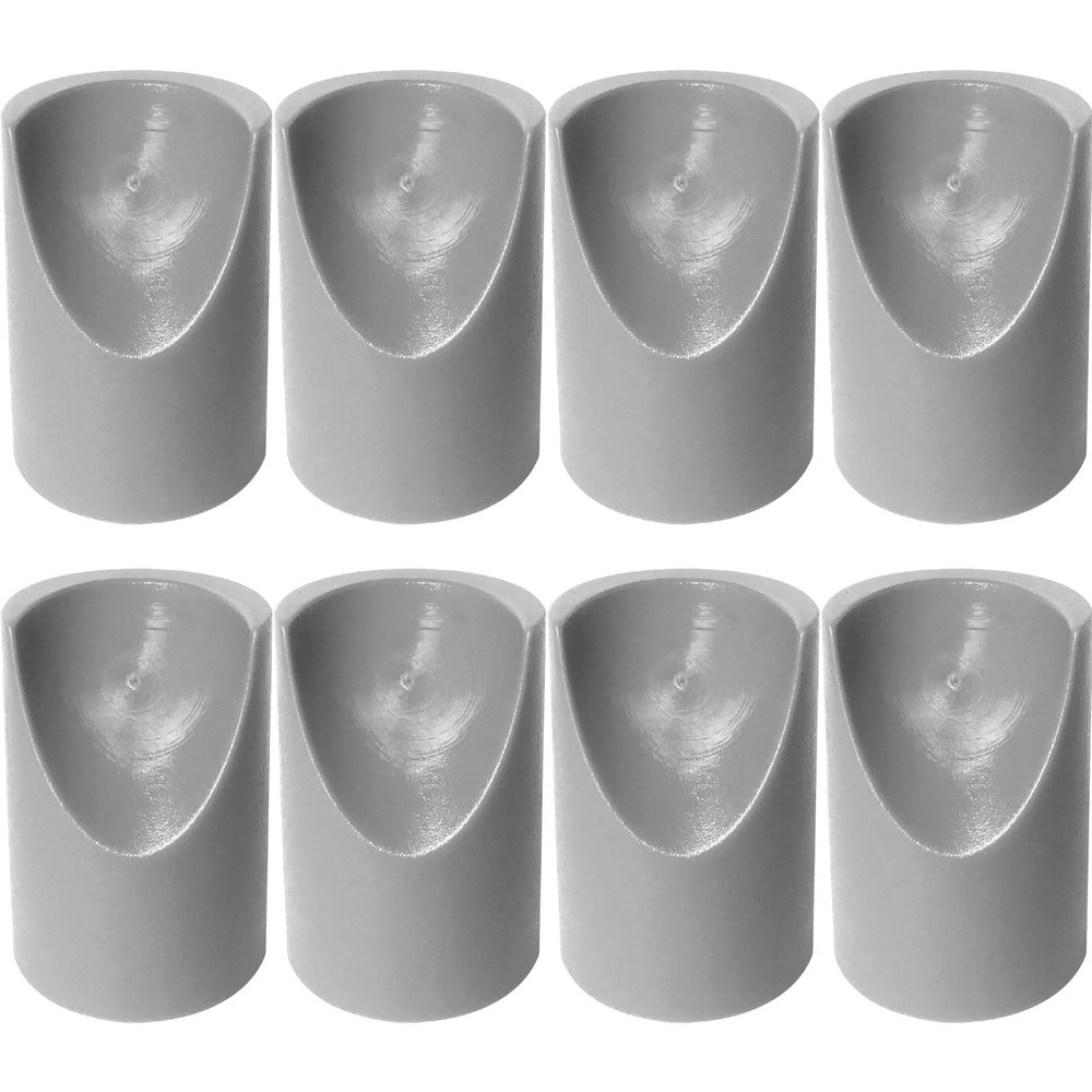 Gluposti Folding Chair V-Tip Stabilizer Caps, 7/8 Inch, Gray, 8 Pack