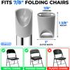 Gluposti Folding Chair V-Tip Stabilizer Caps, 7/8 Inch, Gray, 8 Pack view 2