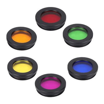 070 Eyepiece Lens Color Filter,Portable 6 Colors 1.25 Inch Colorful Astronomical Telescopes Eyepieces Screw Thread Filter Kit with Storage Box Colorful Telescope Filter