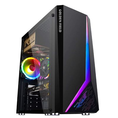 HDYD ATX Case,Mid-Tower PC Gaming Case ATX/M-ATX/ITX - Front I/O USB 3.0 Port - Fully Transparent Side Panels - 4 Fan Position - Water Cooling Ready
