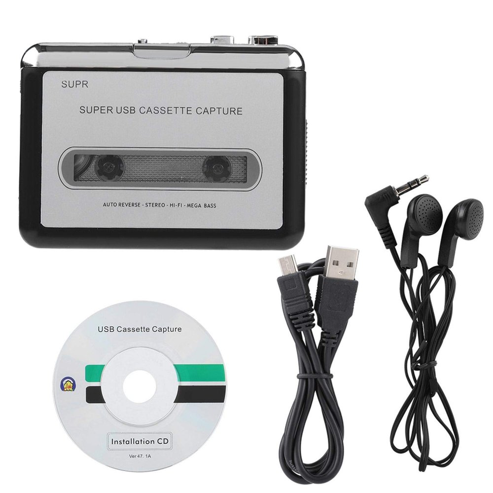 Socobeta Audio Converter Tape to PC Cassette Converter Recorder Digital Audio Music Player with Earphone