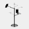 360 Rotation Aluminum Alloy 3 in 1 Mobile+Tablet PC Holder+Laptop Stand Holder Dual Arm Office Floor Stand Lapdesk Bracket UP-9L (Black) view 2
