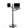 360 Rotation Aluminum Alloy 3 in 1 Mobile+Tablet PC Holder+Laptop Stand Holder Dual Arm Office Floor Stand Lapdesk Bracket UP-9L (Silver) view 3