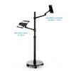 360 Rotation Aluminum Alloy 3 in 1 Mobile+Tablet PC Holder+Laptop Stand Holder Dual Arm Office Floor Stand Lapdesk Bracket UP-9L (Silver) view 4