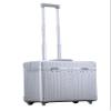 All Aluminum Lightweight 17 Premium Two Wheels Pilot Business Laptop Travel Luggage, Catalog Case with Laptop Sleeve and Built-In Removable Dividers, Rolling Laptop Bag for Men and Women (Platinum) view 1