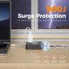 Surge Protector Flat Extension Cord 10FT, TESSAN Flat Plug Power Strip with 4 Outlets 3 USB Ports (1 USB C), 900 Joules Protection, Multiple Wall Outlet Extender Suitable for Home Office Dorm, Black view 2