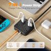 Surge Protector Flat Extension Cord 10FT, TESSAN Flat Plug Power Strip with 4 Outlets 3 USB Ports (1 USB C), 900 Joules Protection, Multiple Wall Outlet Extender Suitable for Home Office Dorm, Black view 4