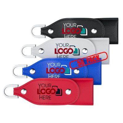 Possibox Custom Leather USB 3.0 Flash Drive 32GB Printed or Embossed with Your Logo - as Promotional Gift Bulk - 50 Pack