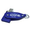 Possibox Custom Leather USB Flash Drive 512MB Printed or Embossed with Your Logo - as Promotional Gift Bulk - Blue 50 Pack view 1