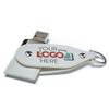 Possibox Custom Leather USB Flash Drive 256MB Printed or Embossed with Your Logo - as Promotional Gift Bulk - White 50 Pack view 1