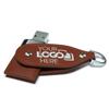 Possibox Custom Leather USB Flash Drive 32GB Printed or Embossed with Your Logo - as Promotional Gift Bulk - Brown 200 Pack view 1