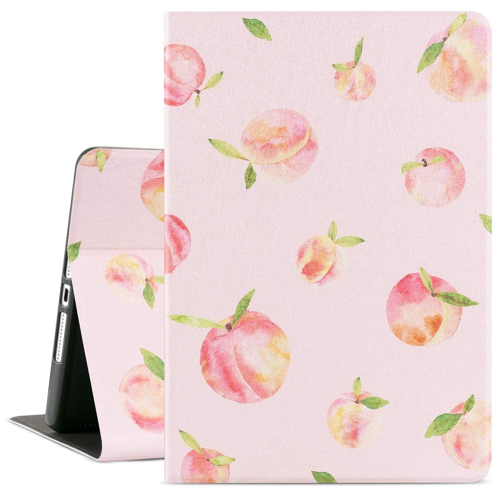 Lalumix for iPad 9th/7th/8th Generation Case, for iPad Case 9th Generation, for iPad 10.2 Case Multi-Angle Viewing, Auto Wake/Sleep, Adjustable Stand, Shockproof Protective Cover, Pink Peaches