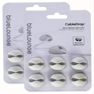 Bluelounge CableDrop, 6pcs - White (2 Packs)